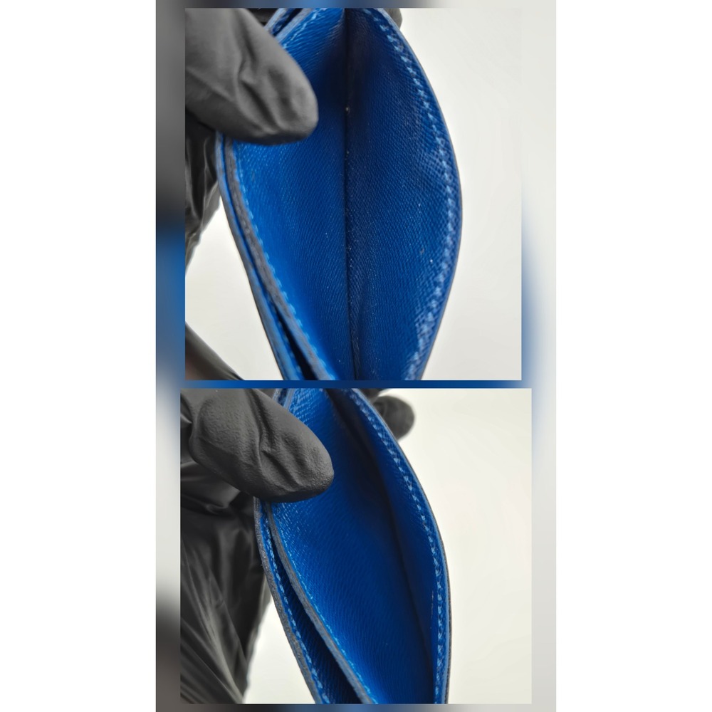 Louis Vuitton Damier Graphite Porte Cartes Simple Card Holder Blue N64029 - Picture 10 of 12